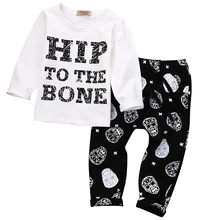 Newborn Toddler Kids Baby Boys Autumn Outfits Printed Long Sleeve T-shirt Tops+Long Pants 2pcs Clothes Set