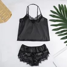 Новые пижамы для женщин пижамы полиэстер без рукавов ночное белье набор нижнее белье-шорты пижамный комплект атласные пижамы Para As Mulheres