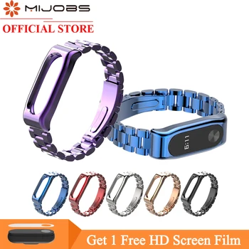 

Mijobs Metal Strap for Xiaomi Mi Band 2 Bracelet Stainless Steel for Miband 2 Wristbands Replace Wrist Strap For Mi Band 2 Watch