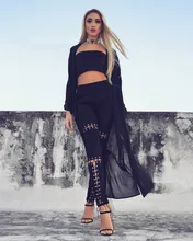 Stretch Jeans High Waist Side Lacing Gothic Pants Zipper Splicing
