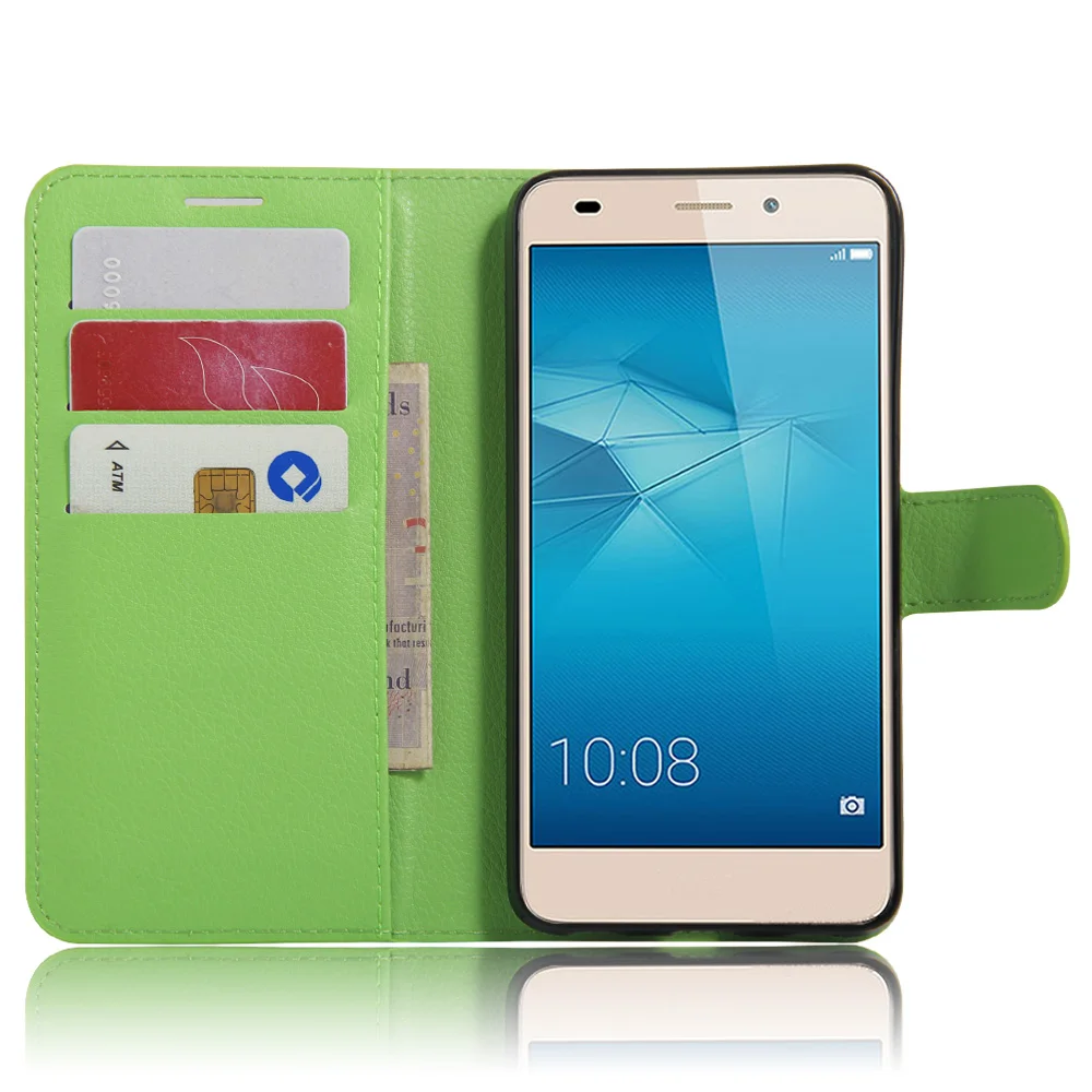 

Fashion Litchi Texture Flip Leather Cover Case for Huawei Honor 7 Lite / Honor 5C / GT3 5.2 inch Wallet Style Protective Shell