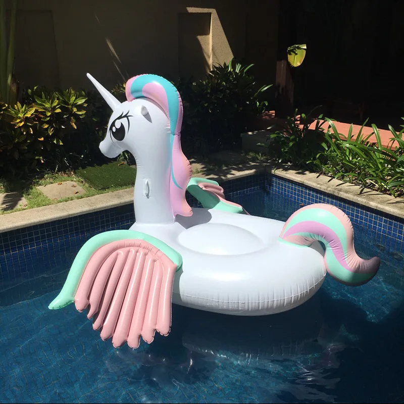 260CM-Giant-Colorful-Unicorn-Pool-Float-Inflatable-Colored-Pegasus-Float-Air-Mattress-Ride-on-Swimming-Ring