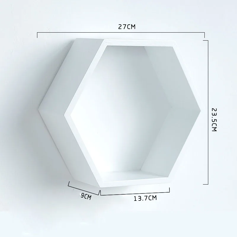 Скандинавская деревянная Шестигранная полка железная металлическая Настенная Декорация плавающая полка Современная Настенная подвесная полка Геометрическая декоративная настенная полка