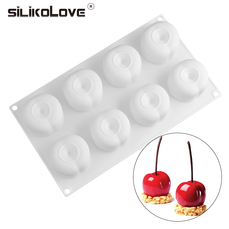 

SILIKOLOVE Non Stick Apple Shape Silicone Mold For Mousse Cakes Decorating Tool bakeware DIY 3d Baking 29.5*17*4.5 CM BPA Free