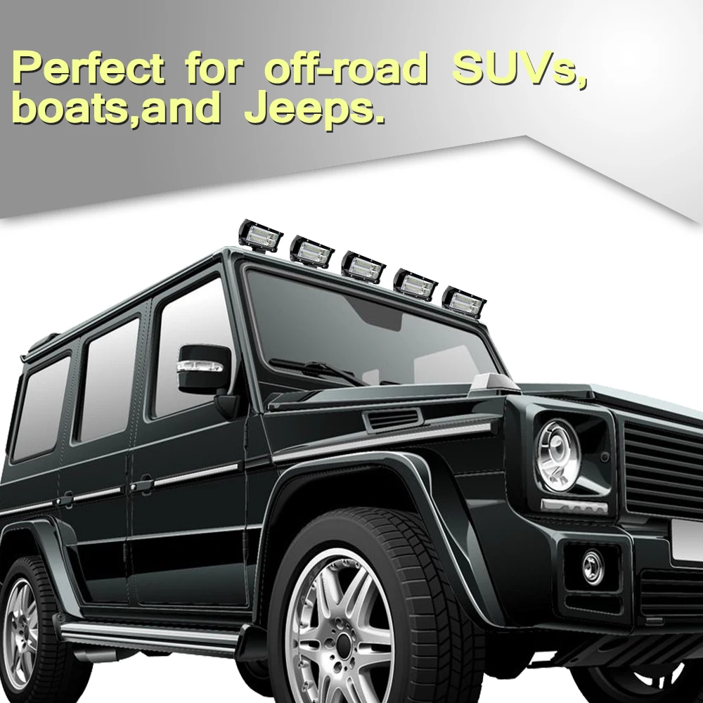 5'' Inch 72W LED Work Light Bar Flood Driving Lamp For Jeep Truck Boat Offroad (10)