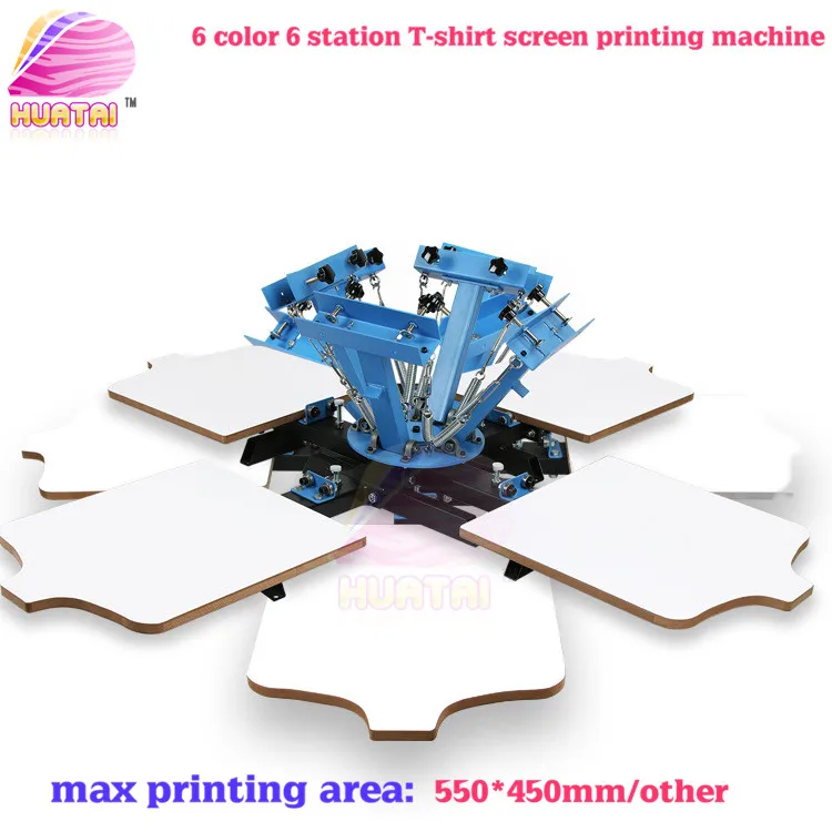 

6 color 6 stations screen printing machine without base for t shirts good quality free shipping (many areas)with fast delivery