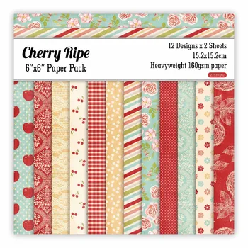 

Cherry ripe Scrapbooking paper pack of 24 sheets handmade craft paper craft Background pad