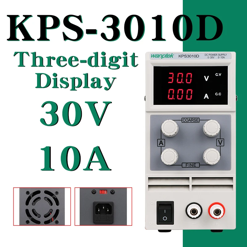 

Wanptek DC Power Supply KPS3010D Variable 30V 10A Switching Power Supply Regulated transformers Adjustable Digital transformer