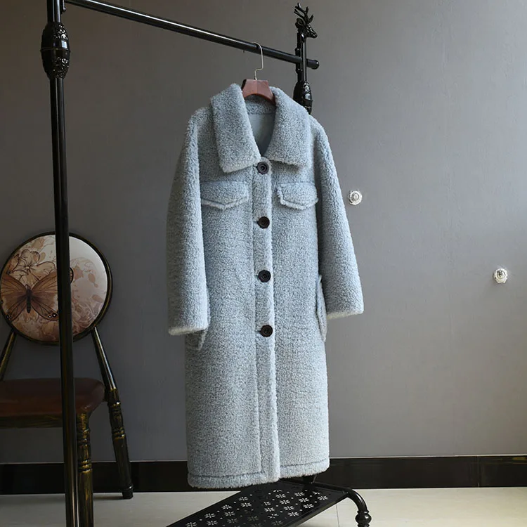 OFTBUY зимняя женская куртка из натурального меха, пальто для стрижки овец, женское длинное пальто из овечьей шерсти, шерстяная верхняя одежда, уличная одежда