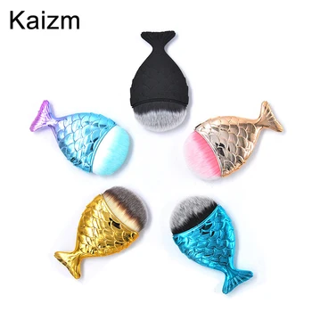 

Kaizm 3D Mermaid Makeup Brushes Foundation Contour Brush 12 Colors Fish Brush pincel maquiagem Rainbow Shell Single Makeup Brush