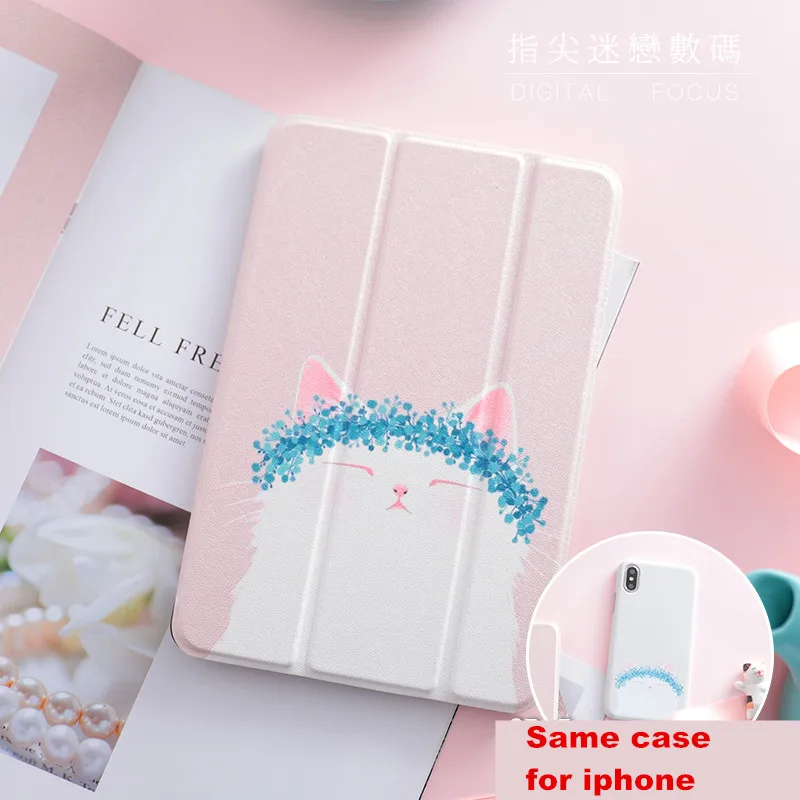 Шапка Cat Чехол-книжка на магнитной застежке Чехол для iPad Pro 9,7 11 air 10,5 10,2 12,9 мини-платье на возраст 2, 3, 4, 5, планшет чехол для нового iPad 9,7 5th 6th 7th чехол