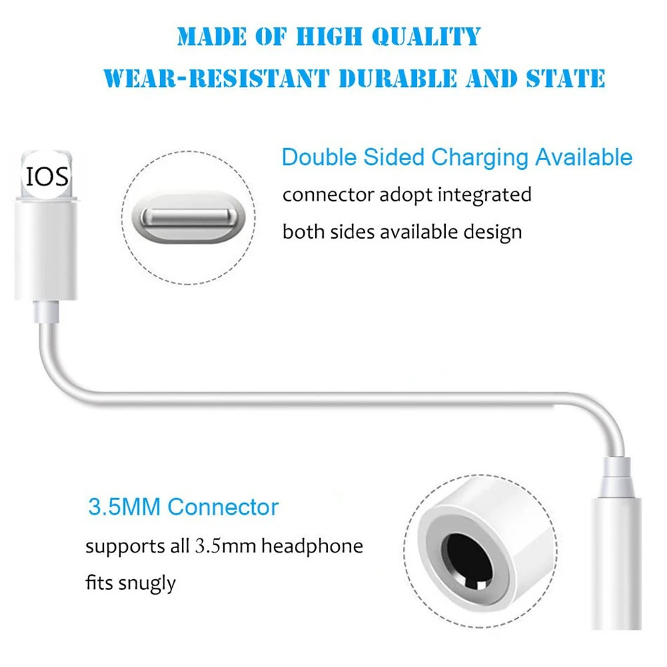 IOS 11 12 Headphone Adapter For iPhone 7 8 X AUX Adapter For Lightning Female To 3.5mm Male Adapters Headphone Jack Cable IOS 11 12 Headphone Adapter For iPhone 7 8 X AUX Adapter For Lightning Female To 3.5mm Male Adapters Headphone Jack Cable