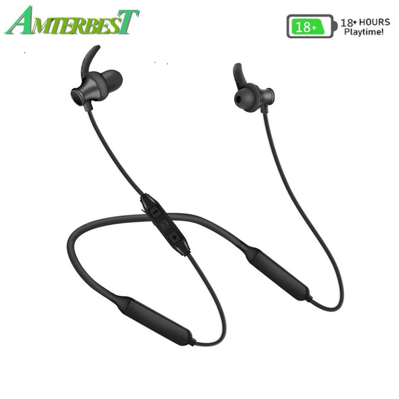 

AMTERBEST Bluetooth Earphone Wireless Headset for Phone Noise Cancelling Sports and Music IPX5 Waterproof Double Batter with Mic
