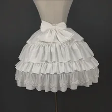 Новое поступление, Милая Белая многослойная шифоновая Нижняя юбка, короткая юбка для костюмированной вечеринки со съемным бантом