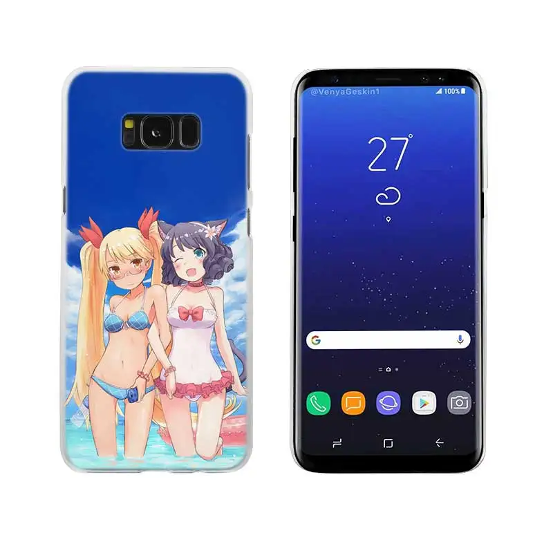 Сексуальный аниме kawaii Girl Прозрачный Note 10 9 pro Жесткий чехол для samsung Galaxy S4 S5 S6 S7 S8 S9 Plus Edge Mini s10 lite - Цвет: 11