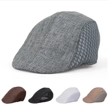 INFINITLOVE винтажная Мужская и женская однотонная Гангстер Gatsby дорожная крышка водительское солнце водитель, разносчик газет Сетка Берет Шляпа(один размер: 57 см