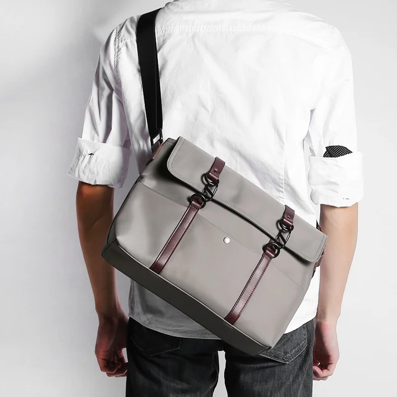 

New Group Men's Messenger Bags Canvas Shoulder Bag Fashion Men Business Solid Color Travel Handbag for 13 Inch Laptop