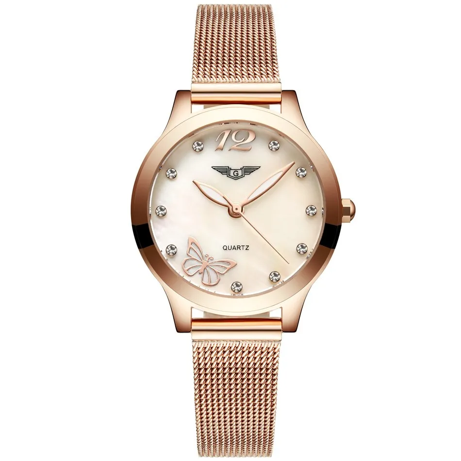 GUANQIN Women Watches Fashion Casual Quartz Watch Gold Women Bracelet Watch Stainless Steel Strap relogio feminino famous brand  (10)