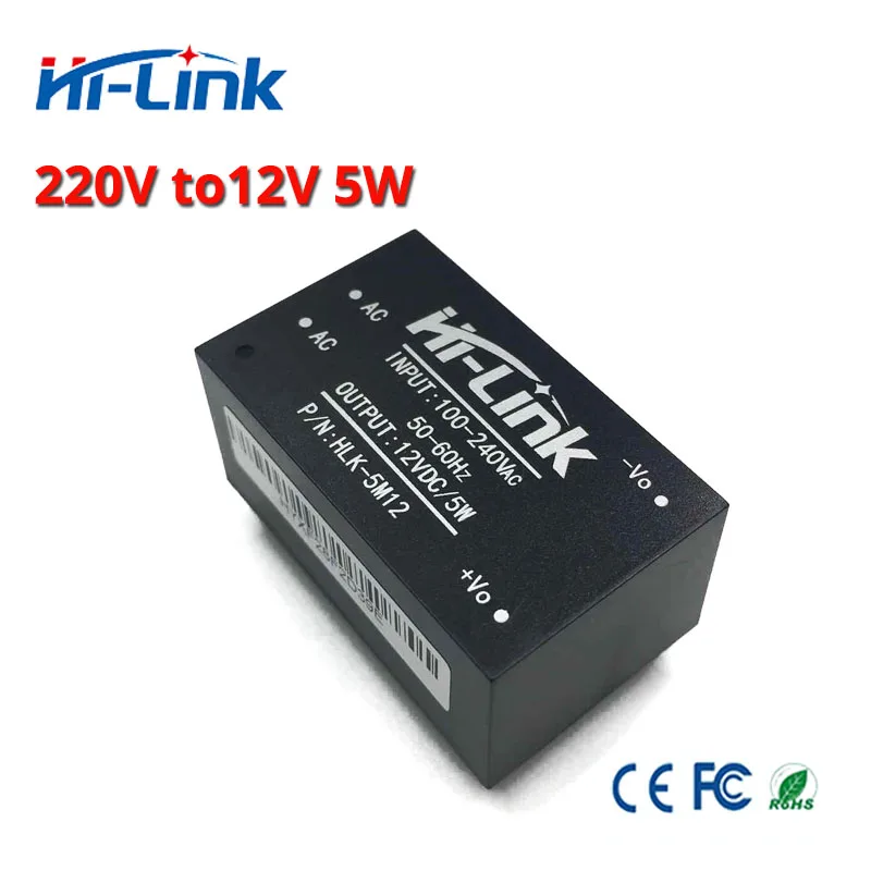 2 шт./партия HLK-5M12 220V to12V 5 Вт умный дом компактный изолированный AC/DC силовой модуль преобразователя