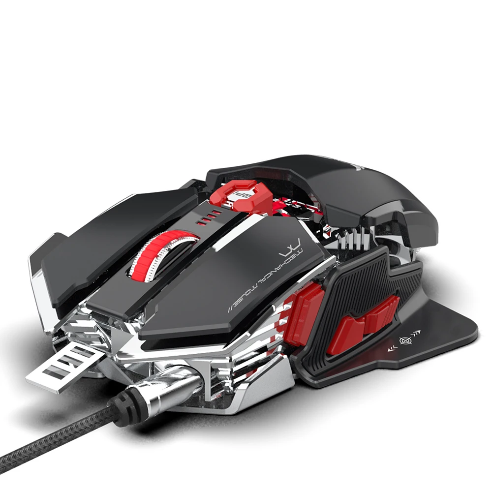 ZERODATE LD-MS500, регулируемая, 4000 dpi, RGB дыхательный светильник, игровая мышь, профессиональная Механическая игровая мышь, эргономичная игровая мышь - Цвет: Black