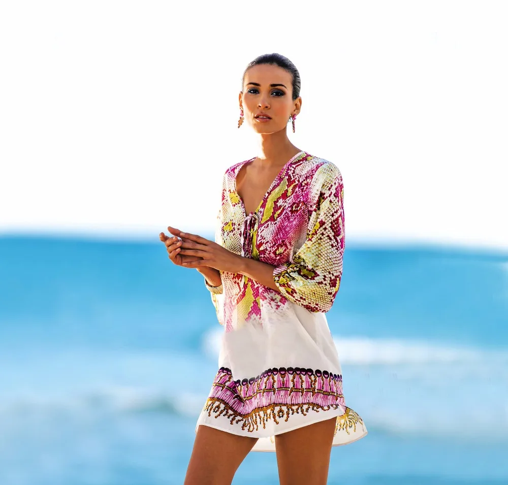 

New 2016 Summer Swimwear Bikini Beach Cover Up Dress Women Bathing Suit Cover Ups Cotton Swimsuit Cover Up Beach Tunic Tops
