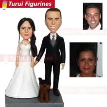 Изготовленная на заказ скульптура копия с фото голова Статуэтка из фотографий статуя собаки скульптура свадебный торт Топпер с фигурками собаки