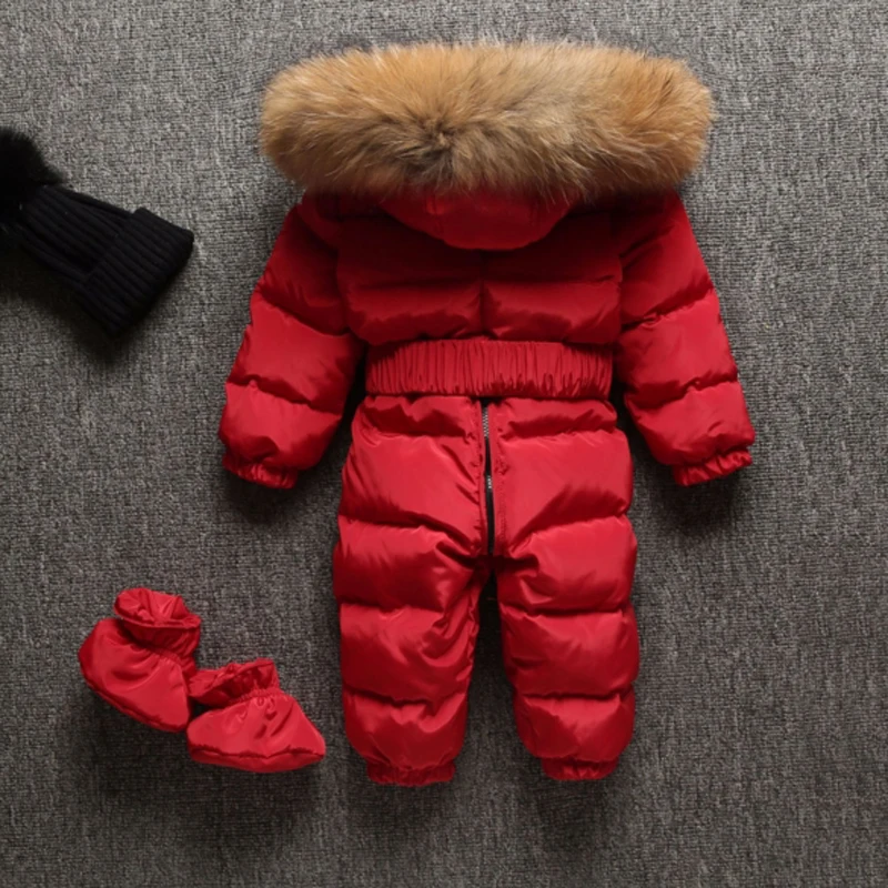

Baby Snowsuits Hooded Jumpsuit White Duck Down Jackets For Boys Girls Winter Coats Kids Clothes Infantil Rompers Overalls Outfit