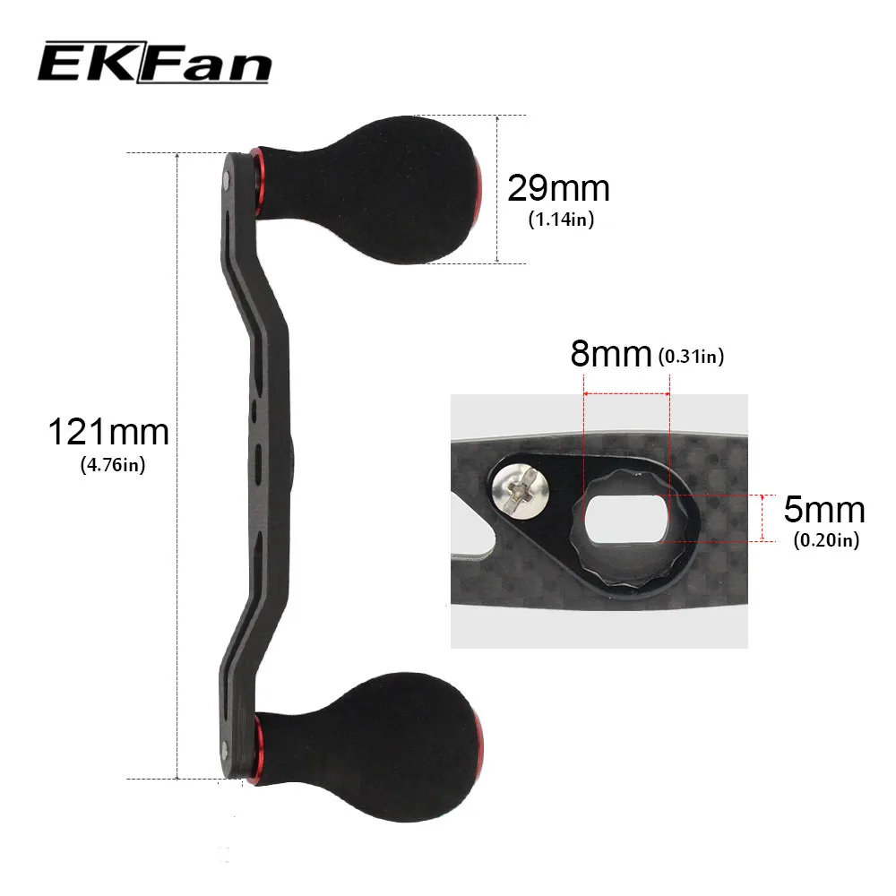Рыболовная катушка EKFan черная ручка из ЭВА длина мм углеродное волокно 8*5