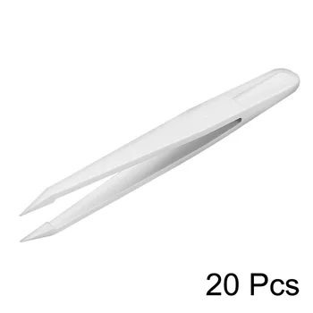 

UXCELL Newest 20 pcs 4.7 Inch Length White Plastic Pointed Tip Anti-static Tweezers