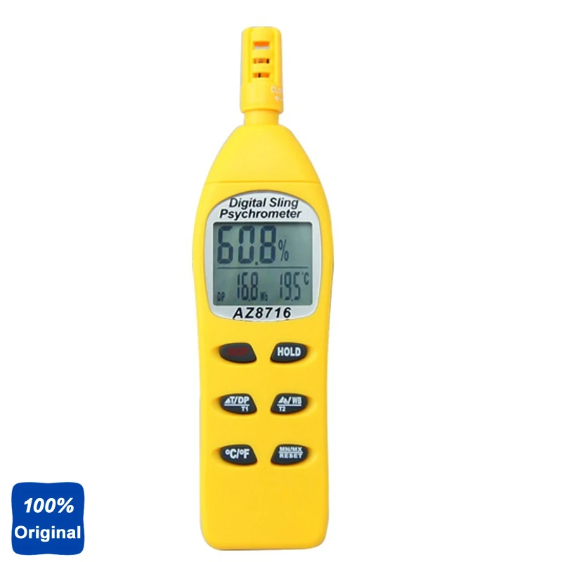 

Digital Pocket Psychrometer Temperature and Humidity Meter Hygrometer with Dew Wet Bulb AZ8716