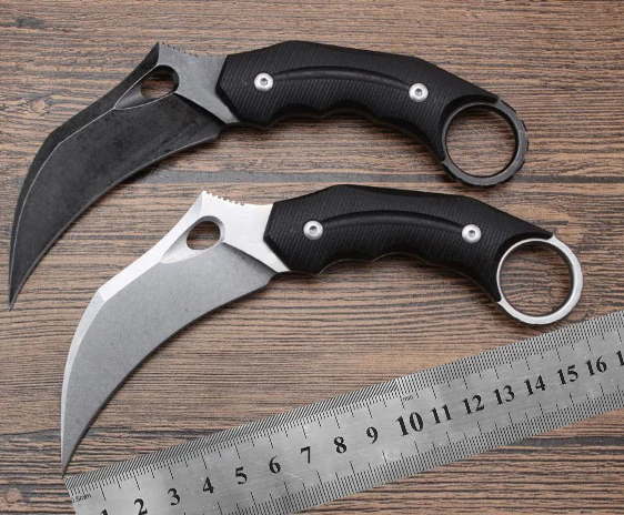 

karambit knife G10 handle 4.5 MM 61HRC D2 steel blade K sheath camping EDC tool survival exploration pocket knife gift knife