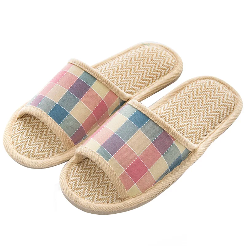 

Millffy Couple slippers Flax Home Slippers Indoor Floor Shoes Silent Sweat Slippers For Summer men Women Sandals Slippers