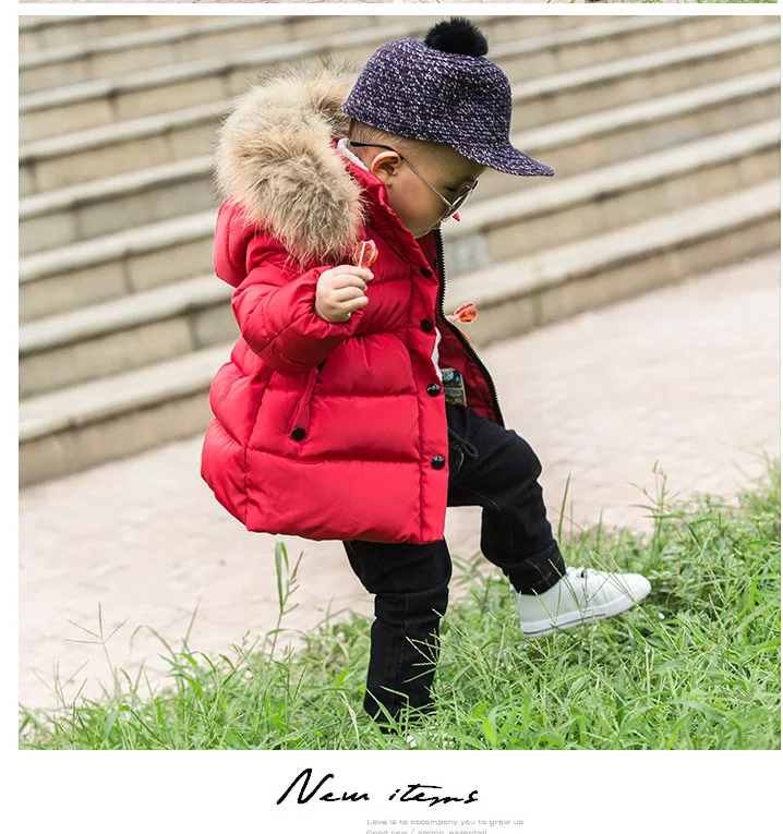 Зимние детские парки; куртка для мальчиков; детский зимний комбинезон с капюшоном и меховым воротником; пуховик на утином пуху для девочек; теплая верхняя одежда и пальто