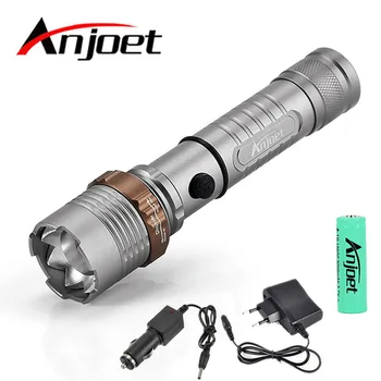 

2000LM XML T6 LED Hunting Tactical Light Rechargeable Flashlight Torch Lantern linternas For camping with AC Car Charger Battery