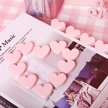 

2 pcs Cute Pink Mini clip school Stationery love heart Binder photo clips Note Letter Paper Clip DIY Decoration Office Supplies
