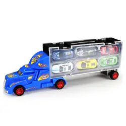 Детская Автомобильная игрушка портативный транспортный контейнер грузовик содержит 6 сплава автомобиль мальчик Игрушечная модель