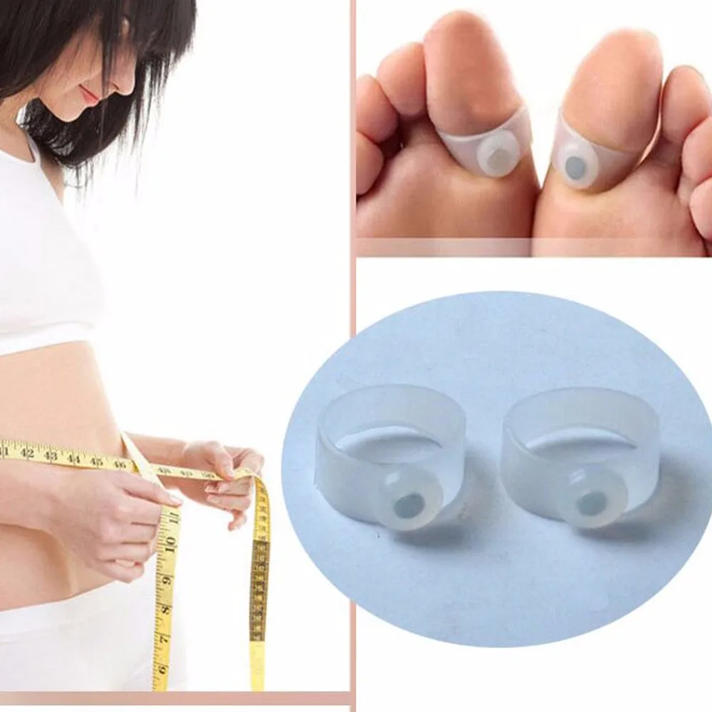 1 пара магнитных стикеров для похудения Здоровое тонкое кольцо для потери пальцев ног Силиконовое массажное кольцо для уменьшения веса ног