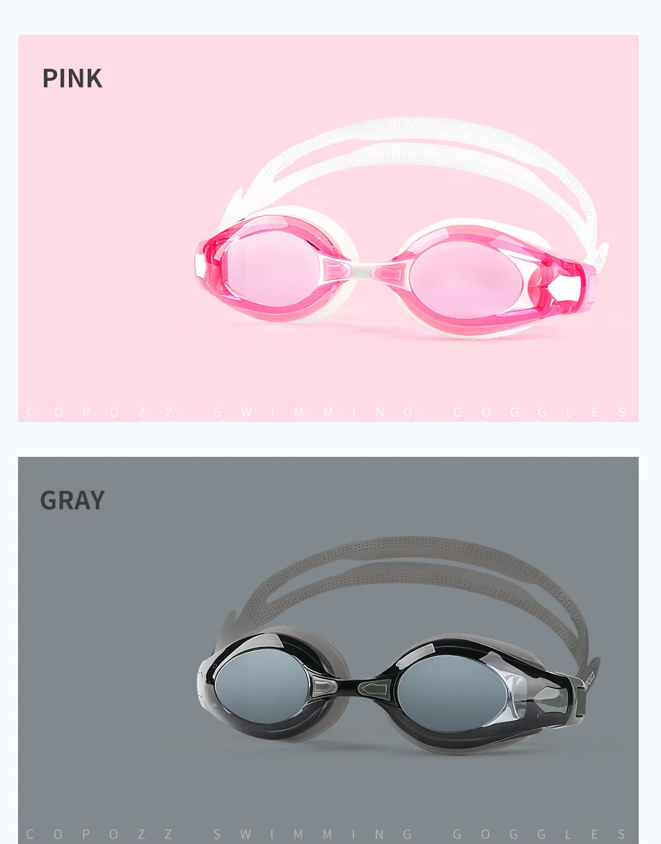 Copozz противотуманные очки для плавания ming защита от УФ близорукости очки для плавания кепки с бесплатным Чехол для наушников для взрослых мужчин женщин и детей