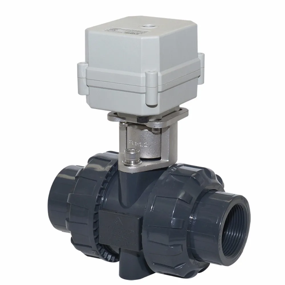 2-канальный " DN50 12 V/24VDC 110 V/220VAC ПВХ антикоррозийный нормально закрытый/позиция отзывы моторизованный электрический шаровой кран
