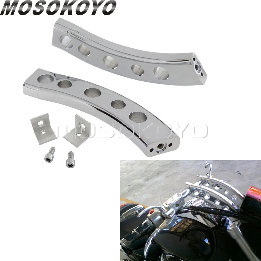 Хромированный руль для мотоцикла с 5 отверстиями 6," Rise Bar Mount для Suzuki Boulevard M109R 2006-2009 Черный