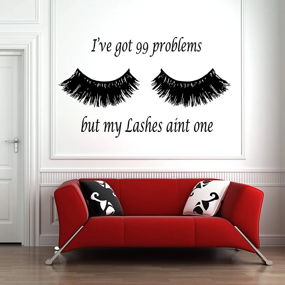 

Lashes Wall Declas Eyelashes Eyebrows Brows Beauty Salon Decor Wall Decal Sticker Eye Quote Make Up Decor For Bedroom N40