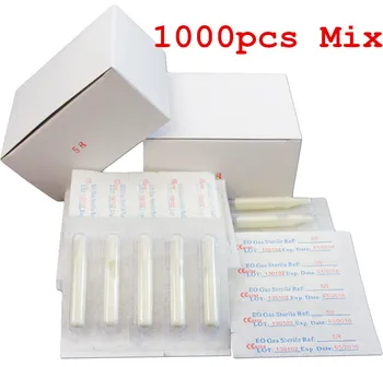 

100OPCS Tattoo Sterile Disposable Nozzle Tube Tip U-PICK Round RT Diamond DT Flat FT
