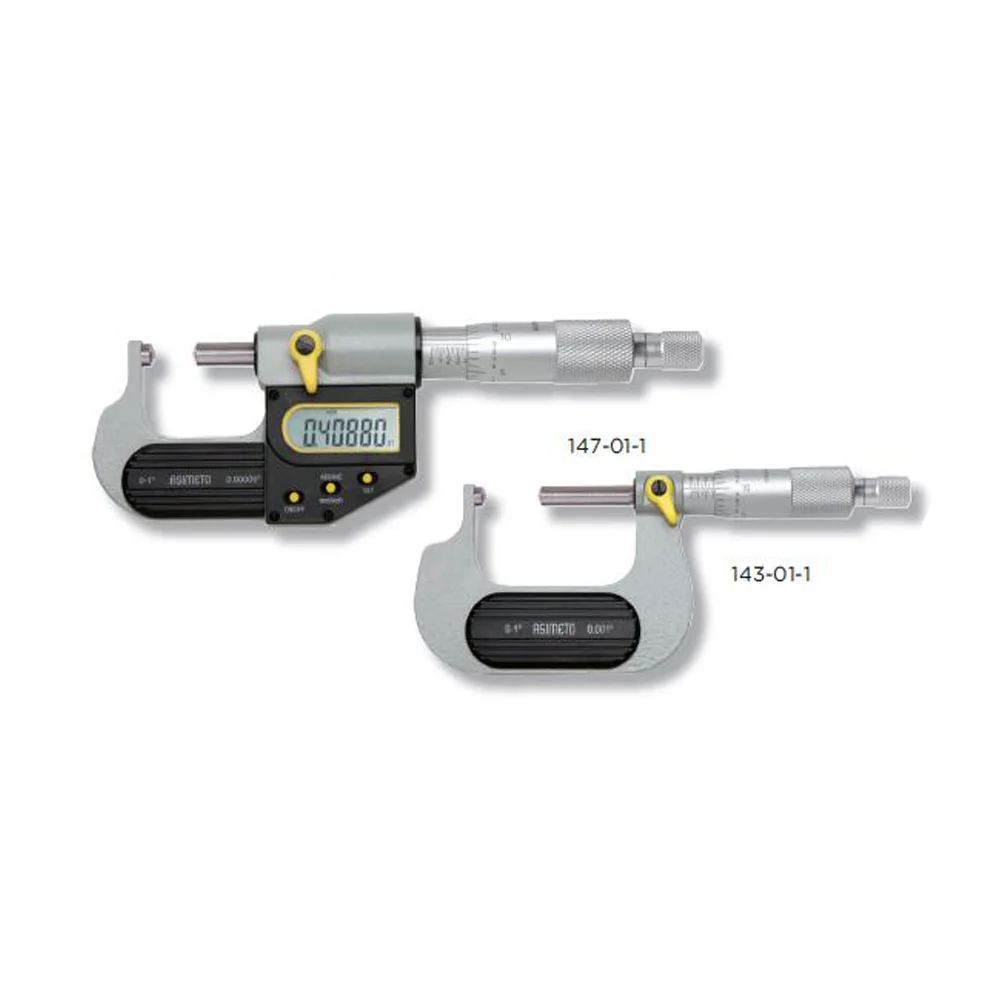 

ASIMETO Measuring Range 0-25mm/0-1inch IP65 Protection Digital Tube Micrometers 147-01-0/147-01-1