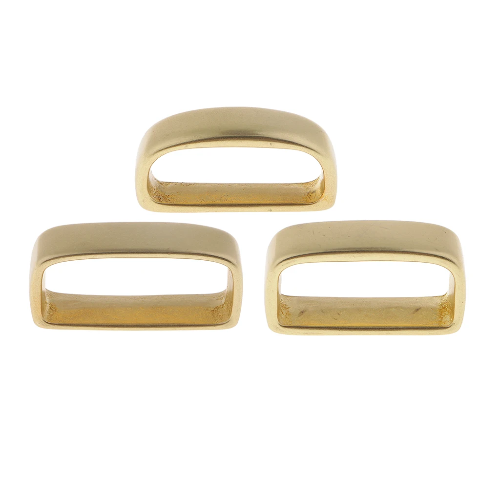 1 Piece Brass D Shape Belt Loop Keeper (3 Sizes) for Leathercraft Belt Accessories