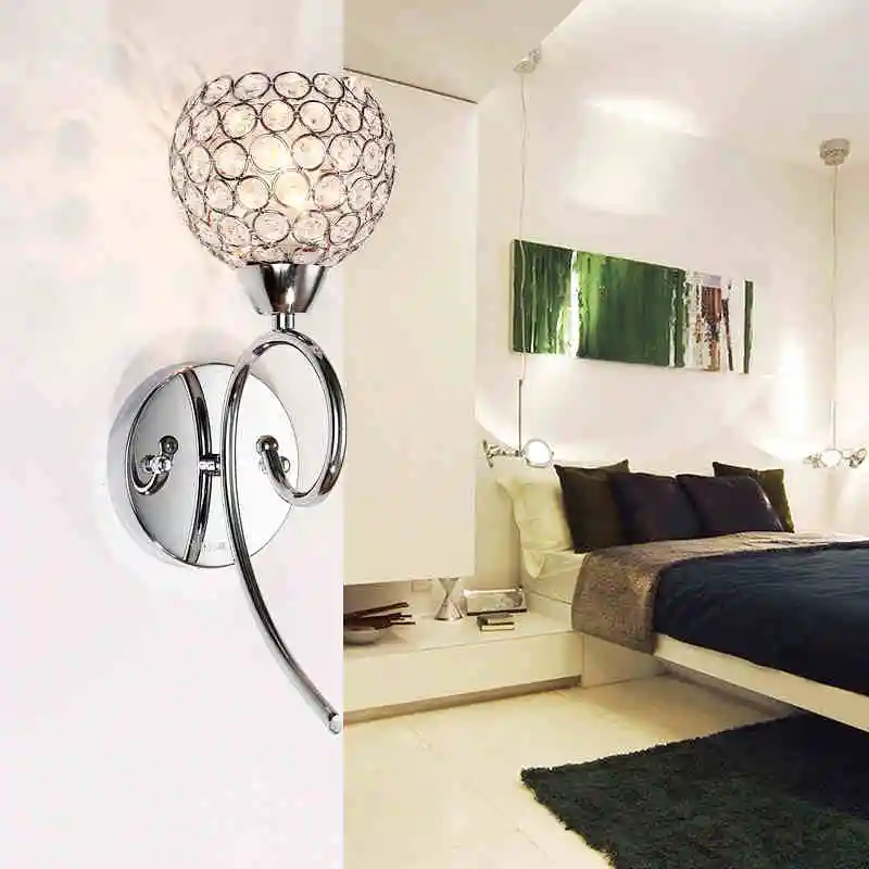 

Modern simple crystal lamp bedroom living room bathroom hallway wall lamp creative lighting