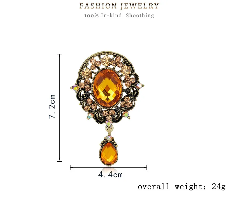 Danbihuabi большая Винтажная брошь в виде капли, стразы на воротнике, милая булавка для воротника и броши для женщин, стразы бижутерия броши