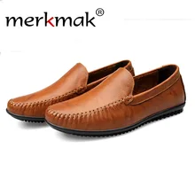 Merkmak Luxury Brand Men Loafer Shoes 2016 Fashion Casual Genuine Leather Sapatos Masculino Comfortable Big Size Men Flats Shoes