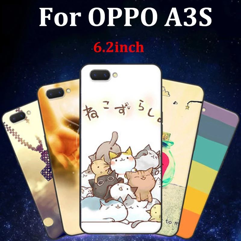 Чехол для OPPO A3S 2 шт. милый мультяшный мягкий чехол телефона A3 s OPPOA3S чехлы |