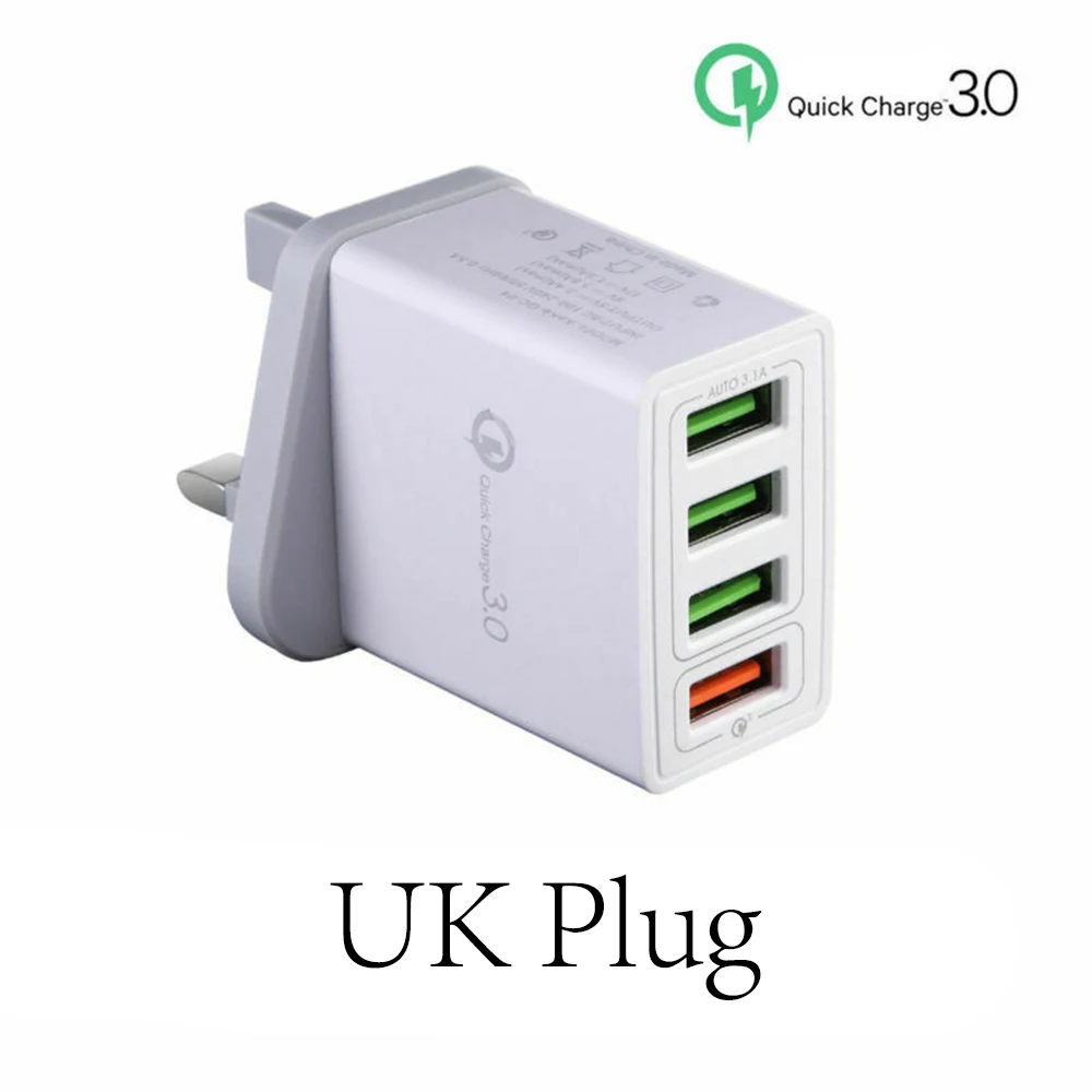 

Universal 4 port USB fast charger Quick Charge 3.0 adapter For iPhone 8 iPad Samsung Xiaomi redmi k20 travel Wall plug charger