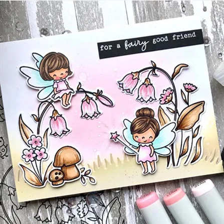 

TPP Flower Fairy Clear rubber stamps/kids clear stamps and dies for scrapbooking/card making/cutting dies